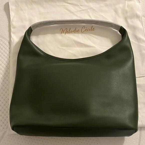 NWT DUYP The Slouch Bag - Soft Grain Leather - Dark Green - Picture 3 of 8